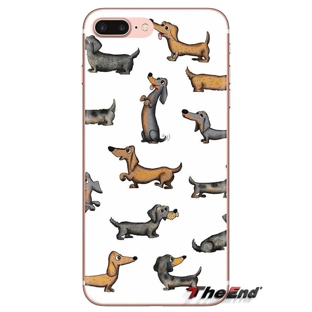 Прозрачный чехол из ТПУ с изображением таксы и щенков для Samsung Galaxy J1 J2 J3 J4 J5 J6 J7 J8 Plus