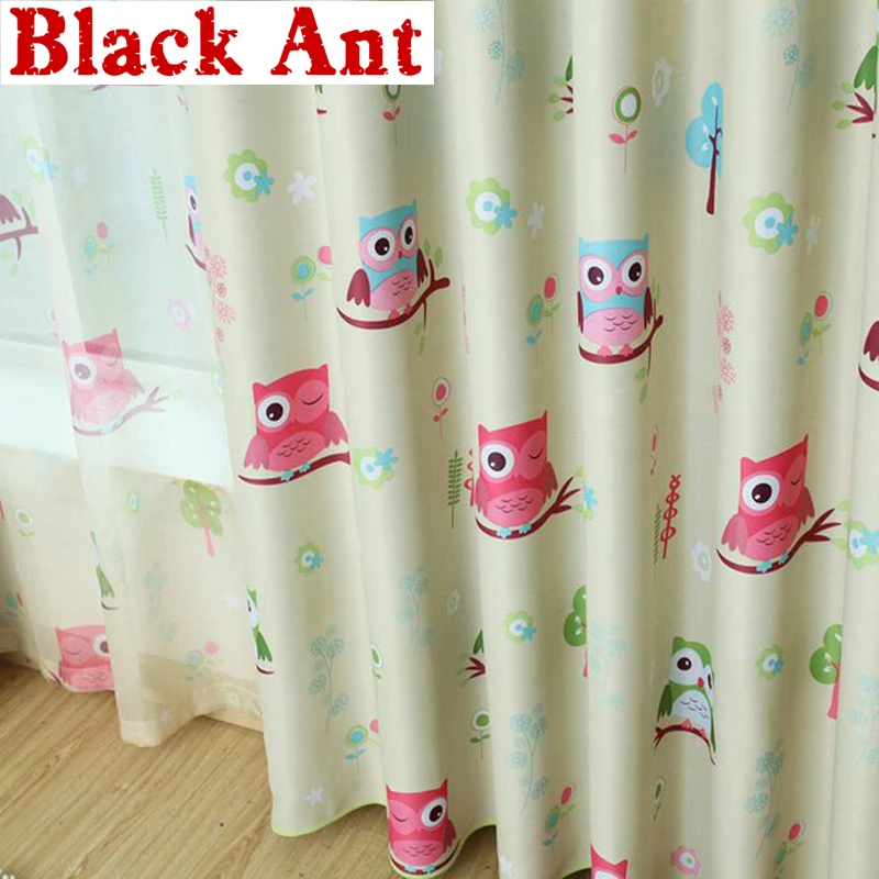 С героями мультфильмов платье с милой совой для девочек печатных занавески детей