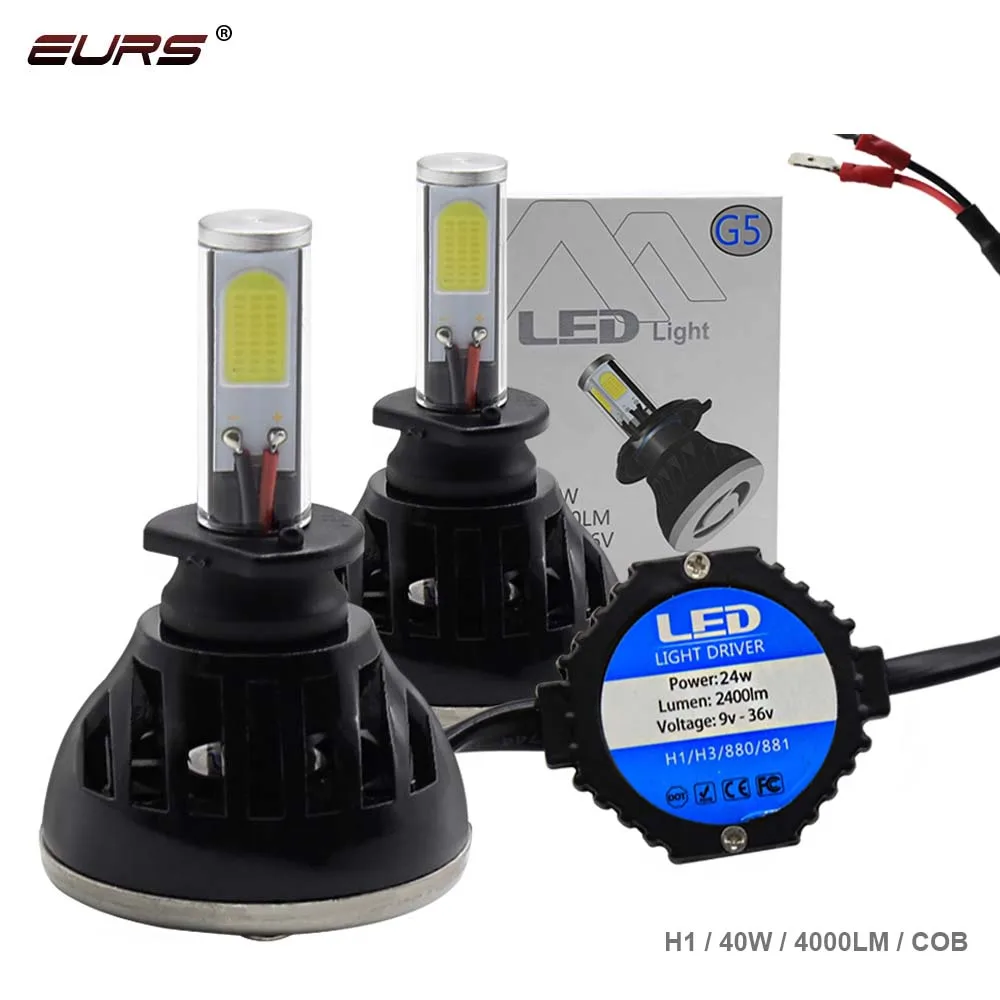 

EURS Car Headlight G5 H4 LED H7 H8 H11 H9 HB3/9005 HB4/9006 H1 H3 9012 HIR2 80W 8000lm COB Auto Bulb Headlamp 6000K LED Light