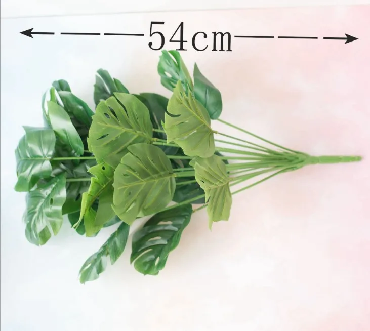 12 вилок/букет искусственные растения зеленые листья в форме Панциря Черепахи