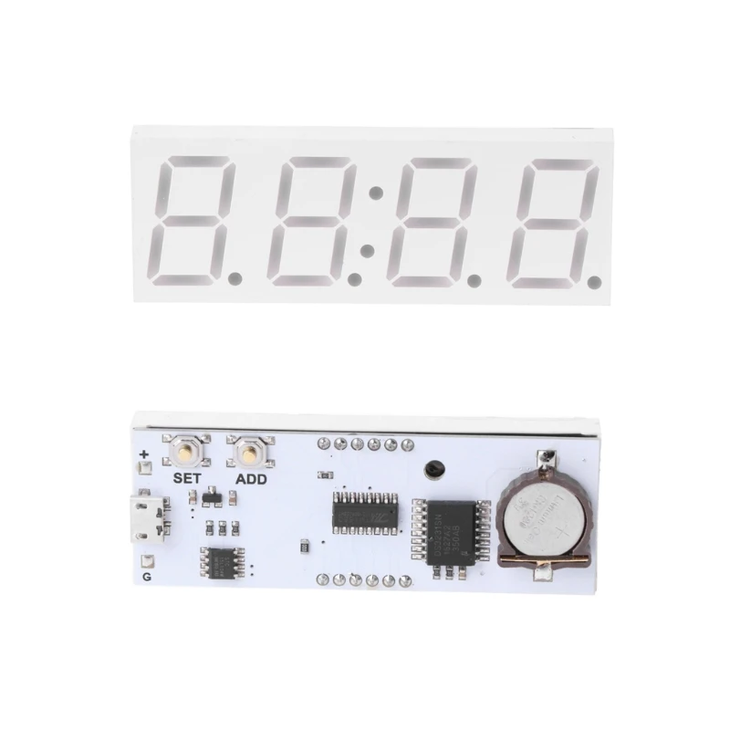 

DS3231 Electronic DIY 0.8inch Dot Matrix LED Clock Kit 4 Digit Display 5V Mciro USB Car Clock D0AC