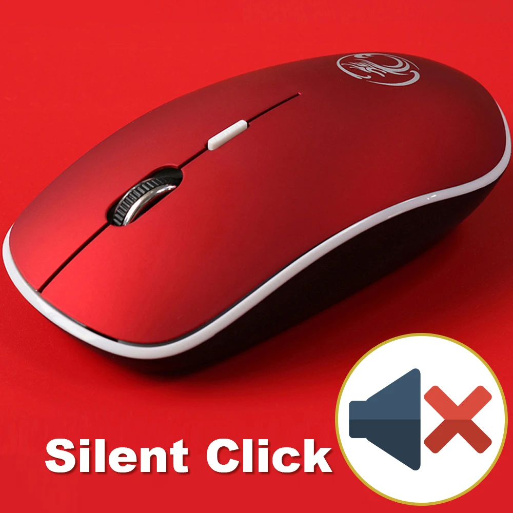 Silent Click Red IMice, беспроводная мышь, бесшумная компьютерная мышь, 2,4 ГГц, 1600 dpi, эргономичная, Mause, бесшумная USB мышь для ПК, бесшумная беспроводная мышь для ноутбука - Цвет: Silent Click Red