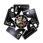 С надписью I Love покер карты игра Роял-лопаты азартные игры номер Декор настенные часы в стиле Лас-Вегаса с изображением казино геймера победитель Виниловая пластинка настенные часы