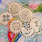 Деревянные нитки мулине Органайзер держатель для ниток, вышитая бисером для хранения инструментов швейная фурнитура иглы искусство поделки своими руками