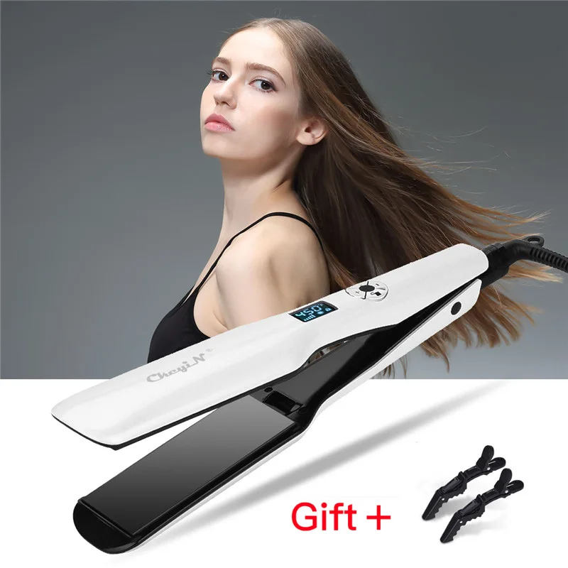 

Ckeyin Professional Wide Plates Hair Straightener Curler Ceramic Flat Iron Keratin Straightening Curling Irons Styling Machine