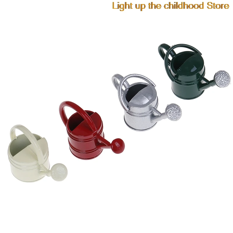 

Dollhouse Miniature Watering Can Dollhouse Decoration White Dollhouse Accessories Classic Baby Toys Tin Metal Handicrafts Model