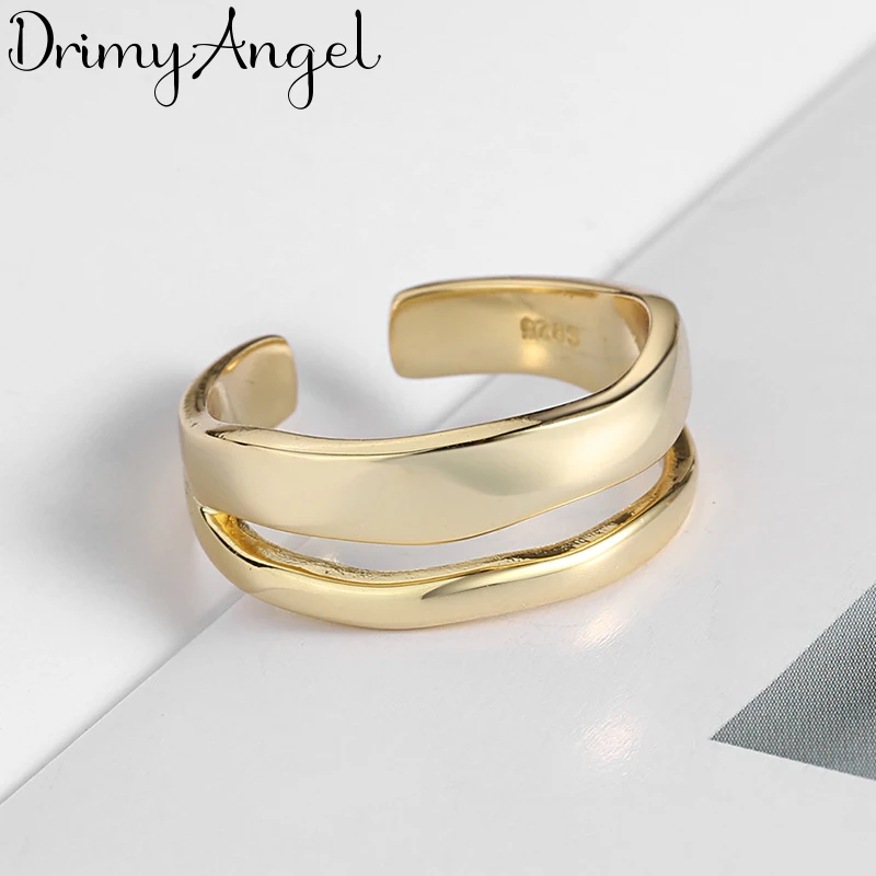 Роскошные Большие кольца серебряного цвета неправильной формы для женщин