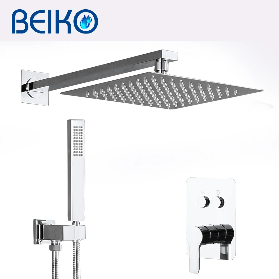 

Two functions W/ bottom box high quality concealed invisible bathroom shower set copper core 10 inch stainless steel shower head