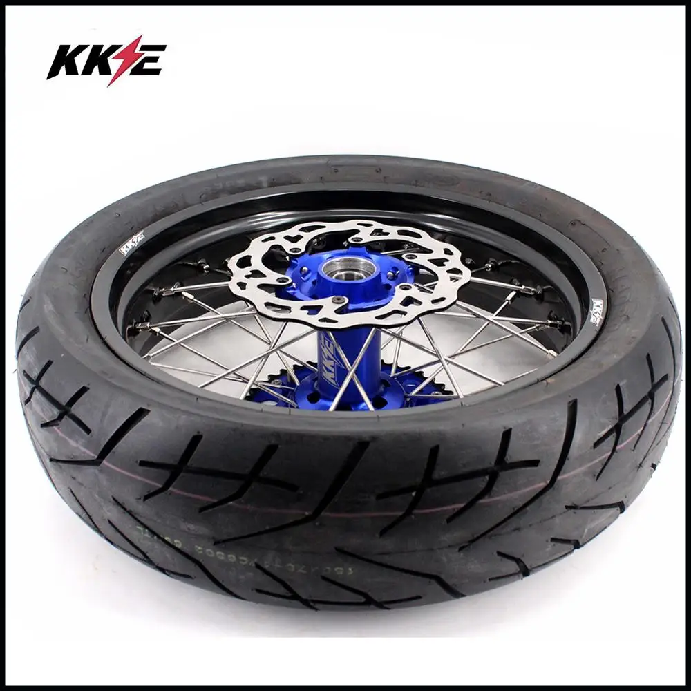 3,5/4,25 Spoked супер мото колеса CST обод шины Набор для HUSABERG FE FC 250 350 450 501 2004- Supermotard диски синий