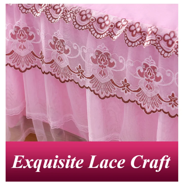 

3 Pcs Bed Skirt Bedding Set Luxury Princess Bedspreads Lace Bed Sheet Bed for Girl Bed Cover King/Queen Size Bed Cover