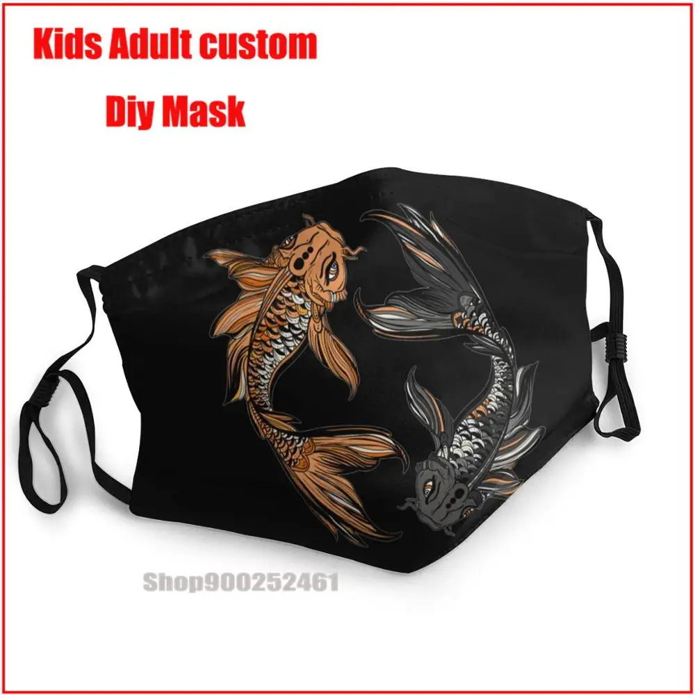 

Моющаяся многоразовая маска для лица в Стиле Инь-Ян, японская рыбка кои, «сделай сам»