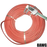100m 8AWG Silicone Wire Ultra Flexiable Cable 8.3mm2 High Temperature Test Line Wire -60C~200C tinned Copper Cord Cable DHL