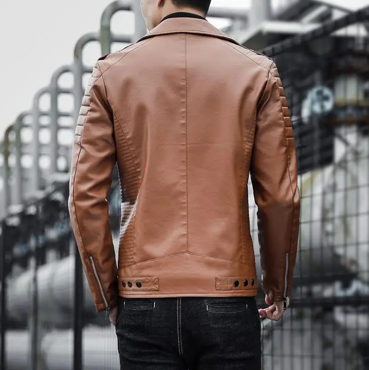 Мужская кожаная куртка мужские осенние куртки из искусственной кожи модные