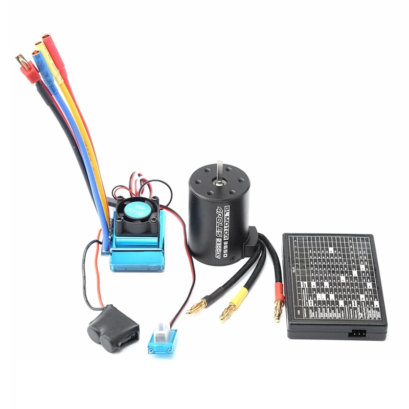 

3650 2300KV бесщеточный двигатель & 80A ESC с программным автомобилем Combo для 1:8/1:10 Радиоуправляемый автомобиль радиоуправляемая лодка часть