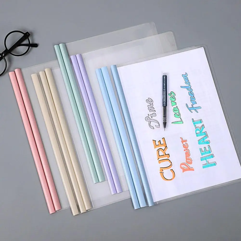 

10pcs Morandi Color Draw Rod Folder Color Folder Business Office Supplies