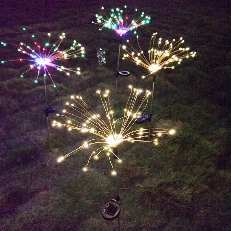 

Outdoor LED Solar Fireworks Lights 120LEDS 2 Modes Waterproof String Fairy Light for Garden Street Patio Yard Flowerbed Parties