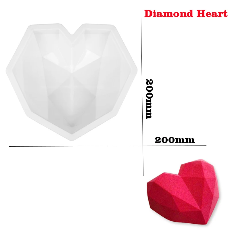 Diamond Heart Больше форм силиконовая форма для торта круглая форма для пончиков мусс форма для десерта форма для выпечки формы для украшения торта инструменты BPA бесплатно - Цвет: Diamond Heart