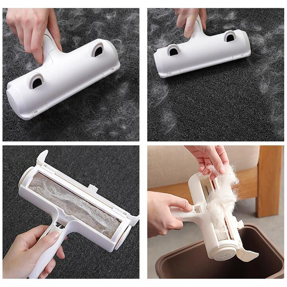 

2-Way Pet Hair Remover Roller Lint Remove Brush Dog Cat Hair Clothes Carpet Cleaning Brush Fuzz Shaver