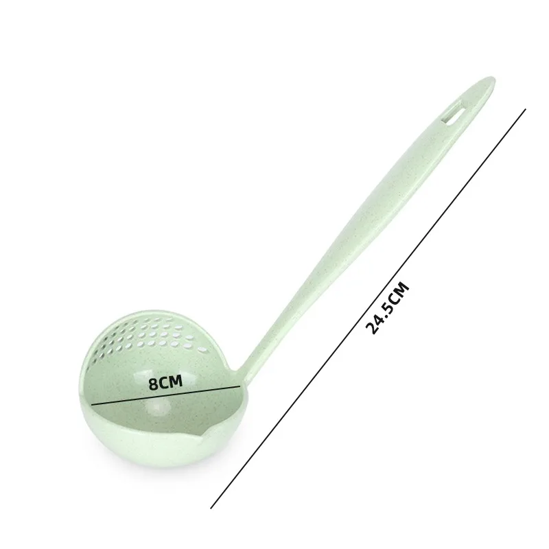 

2021 New Soup Spoon Long Handle Kitchen Strainer Solid Color Cooking Colander Kitchen Scoop Plastic Tableware Colander Hot