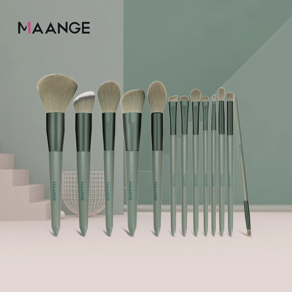 MAANGE 13 шт. набор кистей для макияжа с сумкой косметическая пудра Румяна Тени век