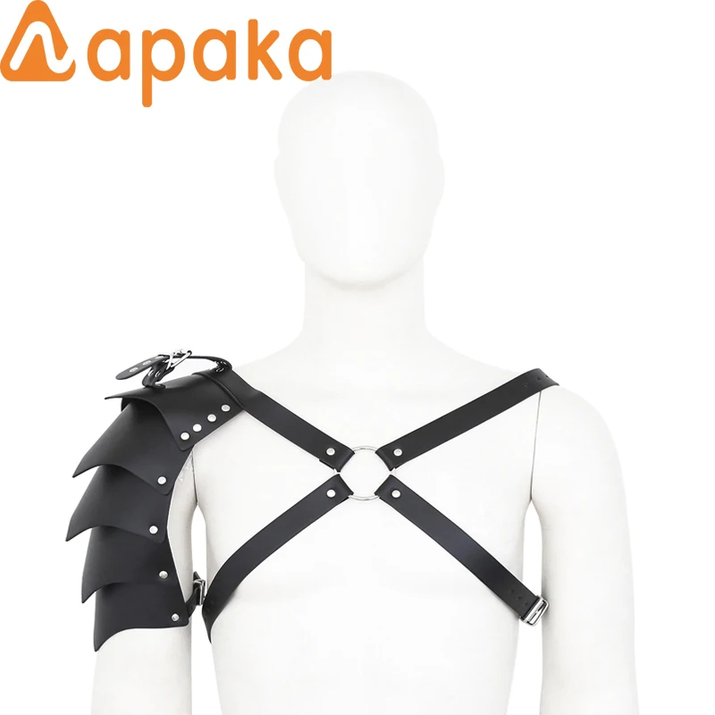 Мужской кожаный наплечный бондаж регулируемый пояс для груди эротические