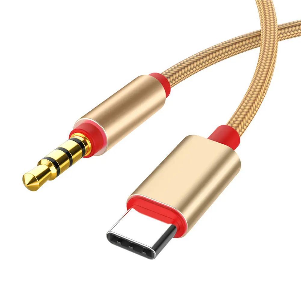 Кабель с разъемом USB типа C аудио кабель Type-C для подключения к 3 5 мм ко входу AUX