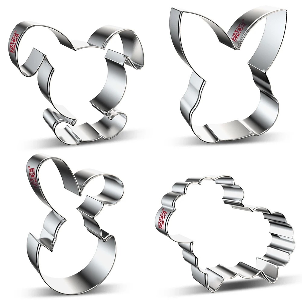 

ZADE Easter Bunny Cookie Cutter for Biscuit Baking Rabbit Head Sheep Easter Cookie Cutter - Stainless Steel