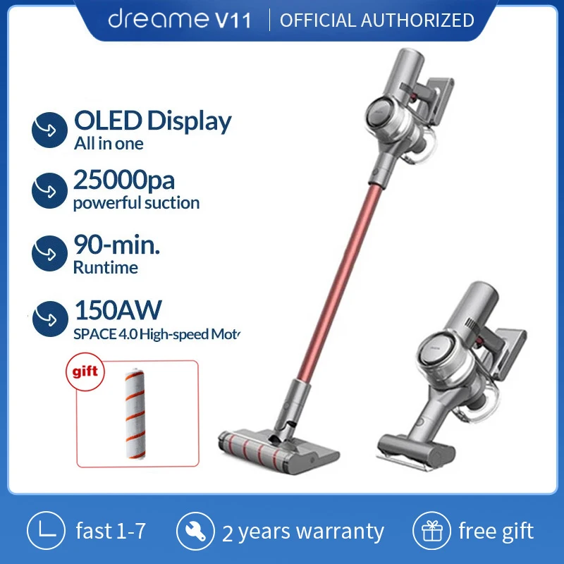Dreame V11Handheld Беспроводной пылесос OLED Дисплей Портативный аккумуляторная уборочная