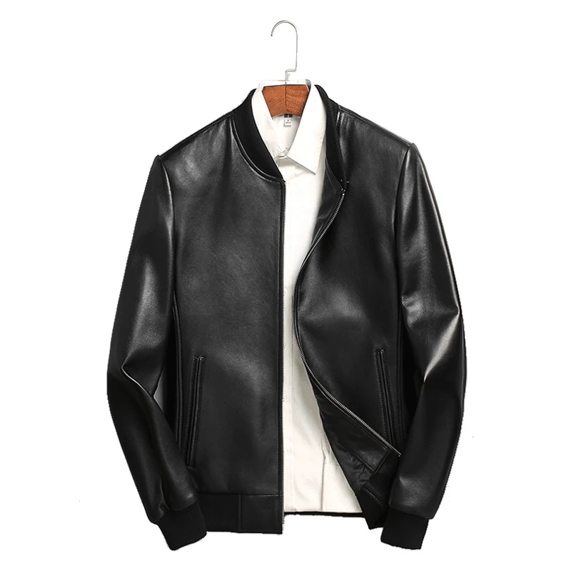 

Genine Leather Jacket Men Sheepskin Leather Jackets Spring Autumn Plus Size Outwear Jaqueta De Couro 71I6086 MF135