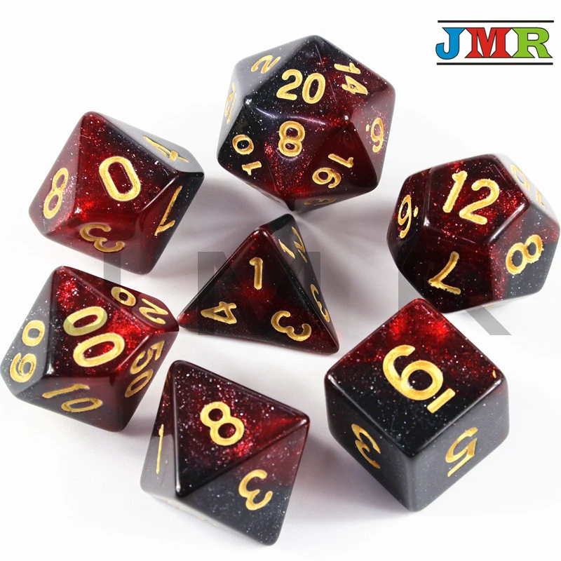 6 цветов креативный Вселенная Галактика кости набор D4-D20 с таинственным