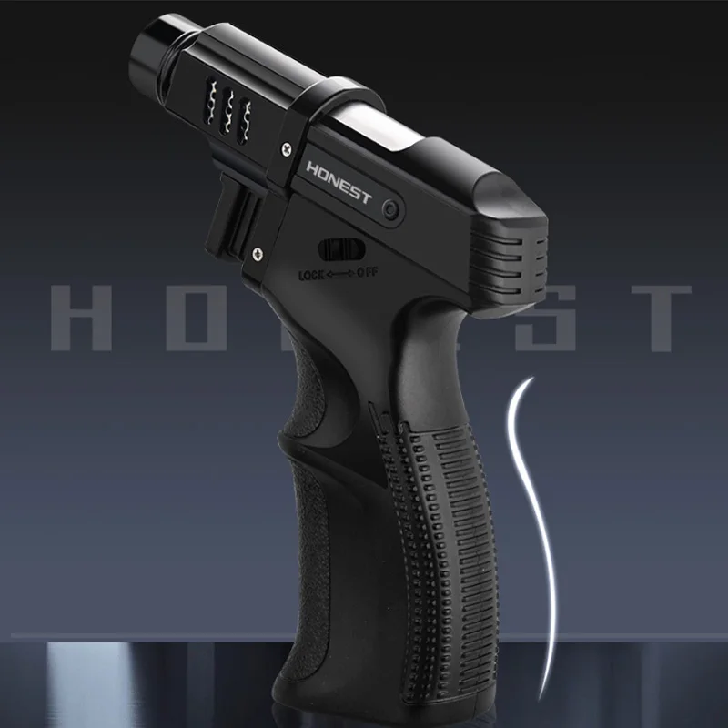 Газовый пистолет зажигалка высокого Ёмкость ветрозащитный фонарь бутан Jet турбо