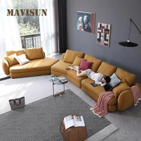 minimalist modern light luxury living room high end villa corner l shaped sofa combination creative fabric sofa chaise lounge