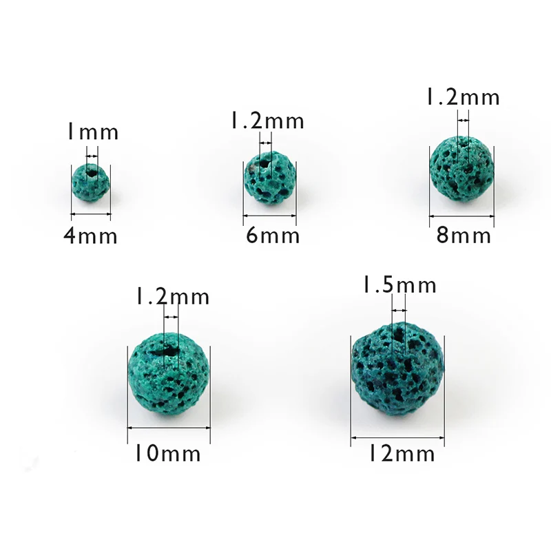 Зеленые Бусины из лавы круглые бусины вулканической породы натуральный камень 4 6