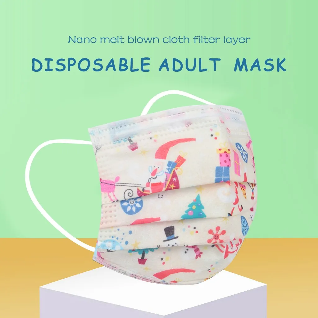 

4pcs Child mask Planet animal print Disposable Face Mask Adult Christmas Mask Printed Disposable Masks Maske