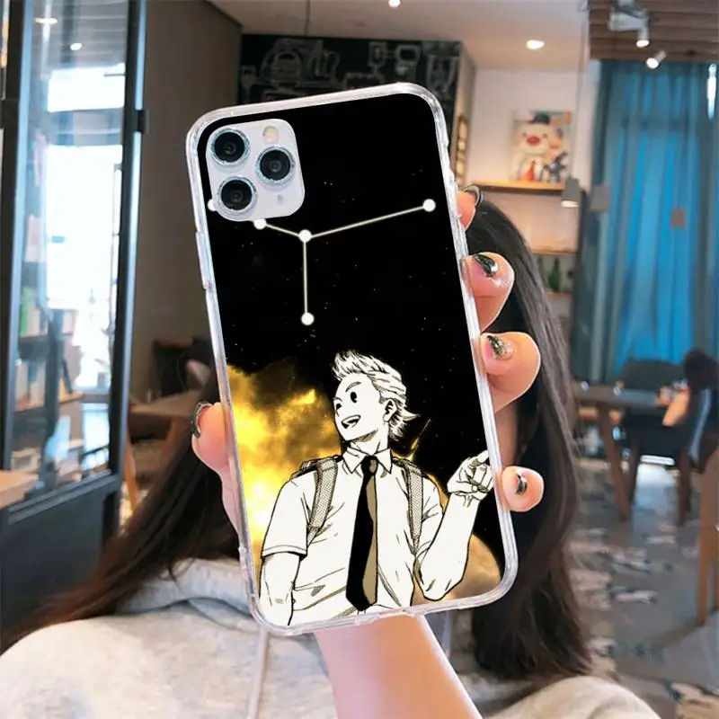 

Japan anime My Hero Academia Phone Case Transparent for iPhone 6 7 8 11 12 s mini pro X XS XR MAX Plus