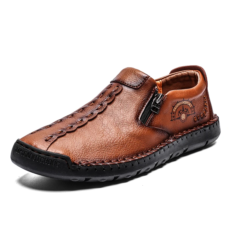 

Мужские кожаные туфли, Повседневная Удобная обувь, износостойкие, без запаха, плоская подошва, большие размеры 39-48