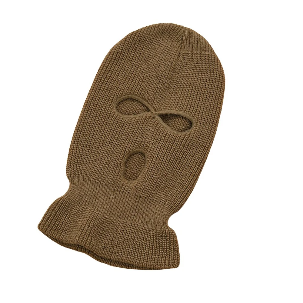 

3 Hole Full Face Cover Mask Balaclava Knit Hat Warm Mask Cool Knitted Women Men Outdoor Cycling Bike 10 Colors Caps Beanie Hat