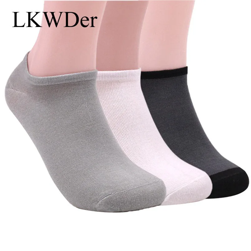 LKWDer/5 пар мужские носки из бамбуковых волокнистая лодка невидимые хлопковые