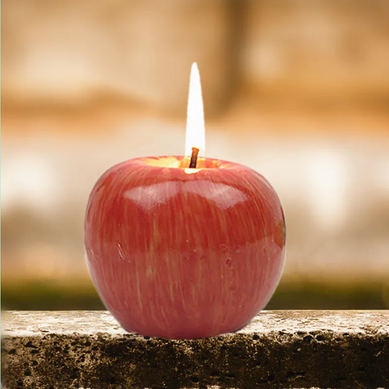 

Creative Red Apple Shape Fruit Candle Home Decoration New Year Eve Christmas Birthday Decorations To Relatives And Friends