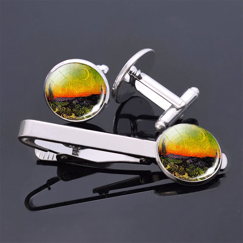 Модные мужские художественные украшения ручной работы набор запонок и зажимов