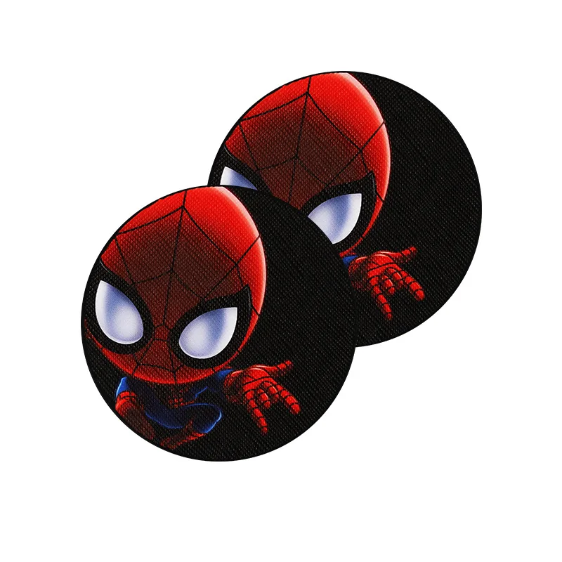 Для Marvel Avengers Heros фигурка салона автомобиля круглая бутылка для воды с мультяшным ковриком Coaster - Название цвета: Spider Man (S)