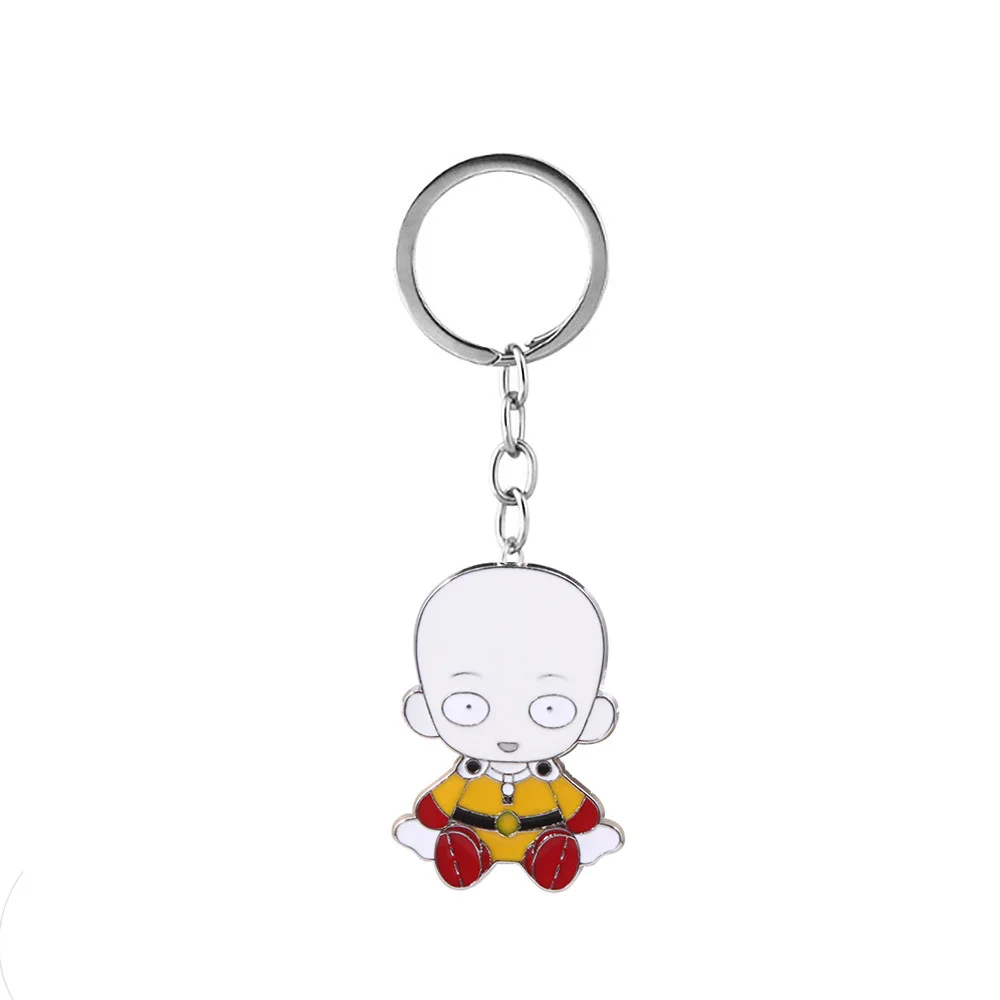 

Anime One Punch Man Metal Porte Clef Keychain Saitama Tatsumaki With Cloak Figure Charm Key Chains Ring Holder for Men Women