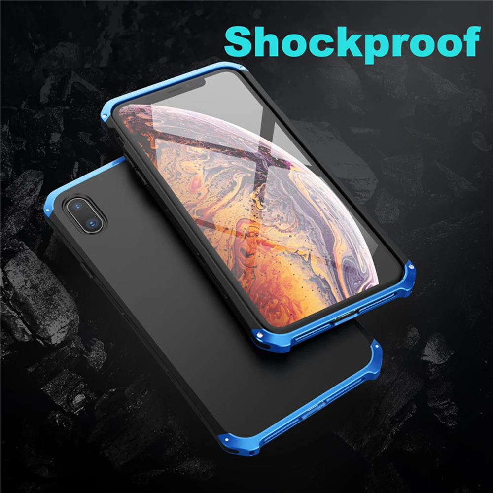 Противоударный металлический бронированный чехол для iPhone 11 12 Pro Max алюминиевый из