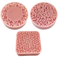 round carved handmade silicone mold square totem pattern soap model moon cake decorating tools mousse chocolate making kitchen