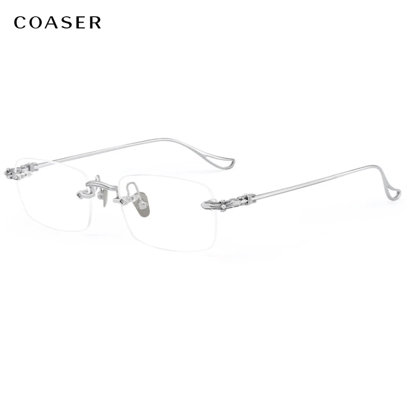 

New Rimless Glasses Frame Men Square Women Titanium Eyeglasses Super Light Myopia Optical Prescription Eyewear Great Quality