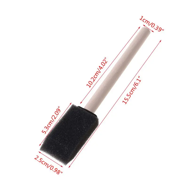 

1 inch Foam Sponge Wood Handle Paint Brush Set Super Value Pack of 50 G92E