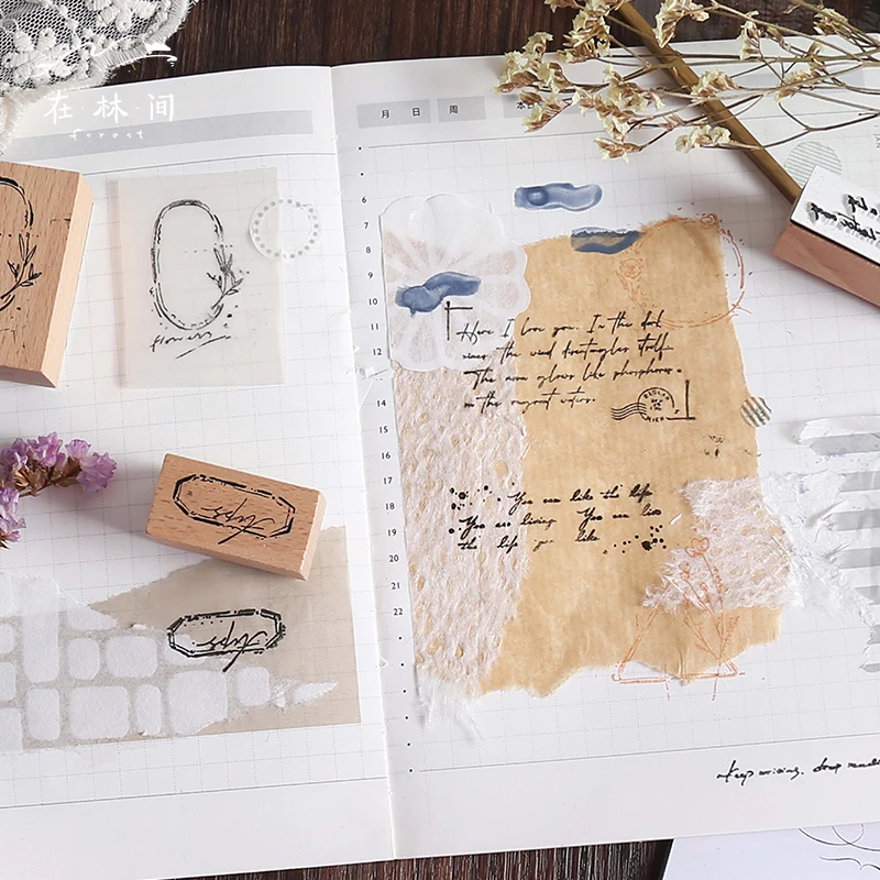 Винтажные стихи и расстояние растение цветок этикетка украшение штамп DIY