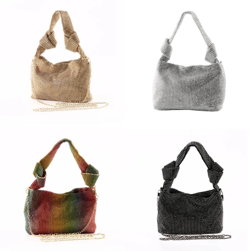 

K5DA Shiny Rhinestone Women Tote Handbag Shoulder Bag Fashion Handle Satchel Purse
