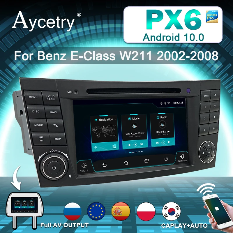 PX6 Android 10 2 Дин Радио dvd плеер GPS для Mercedes Benz e класс W211 E200 E220 E300 E350 E240 E270 E280 W219 Авто