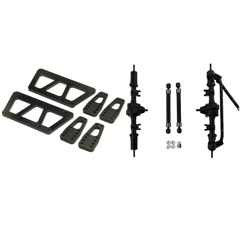 

1 Set Alloy Chassis Lift Plate Set Kit & 1 Set RC Car Front Rear Axle with Transmission Shaft Combiner